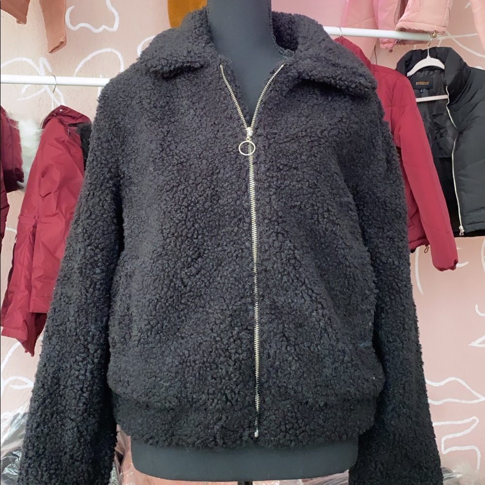 SHERPA WIDE COLLAR O-RING ZIP-UP JACKET